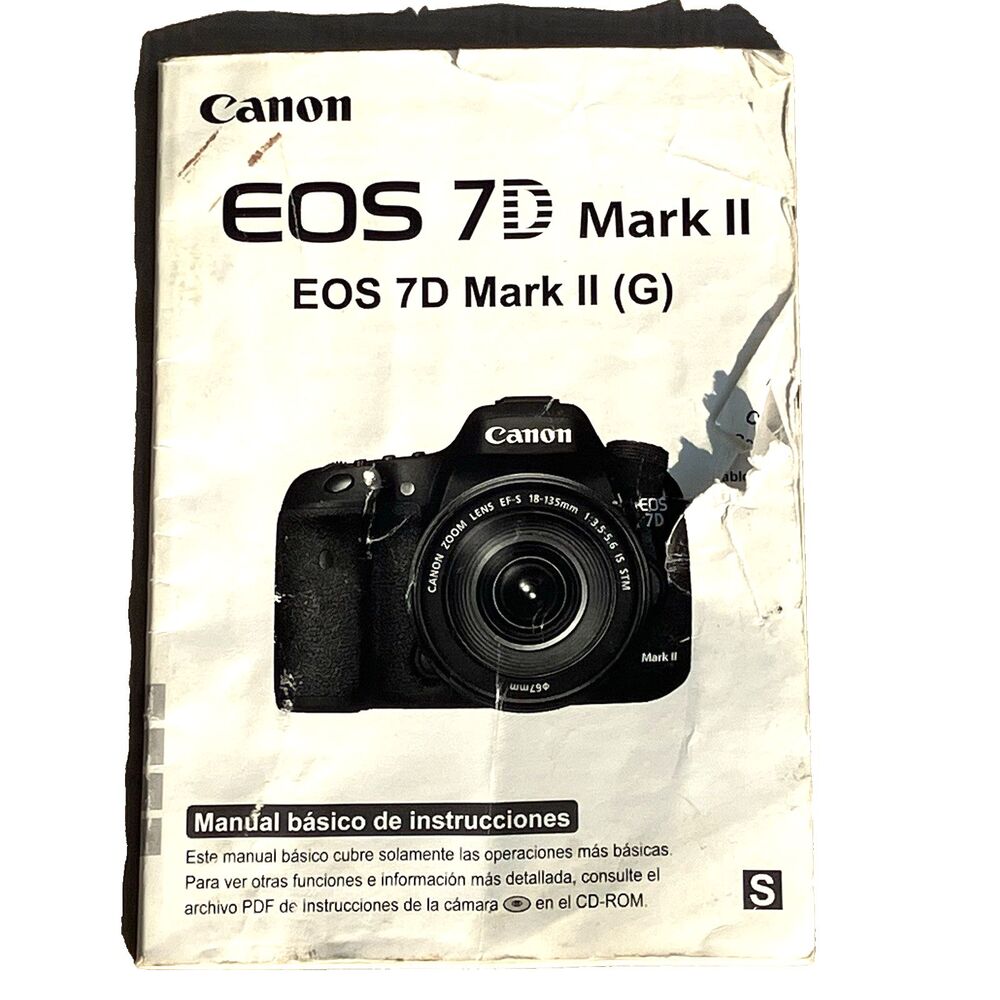 Basic Instruction Manual Canon EOS 7D Mark II SPANISH Camera Genuine Pocket